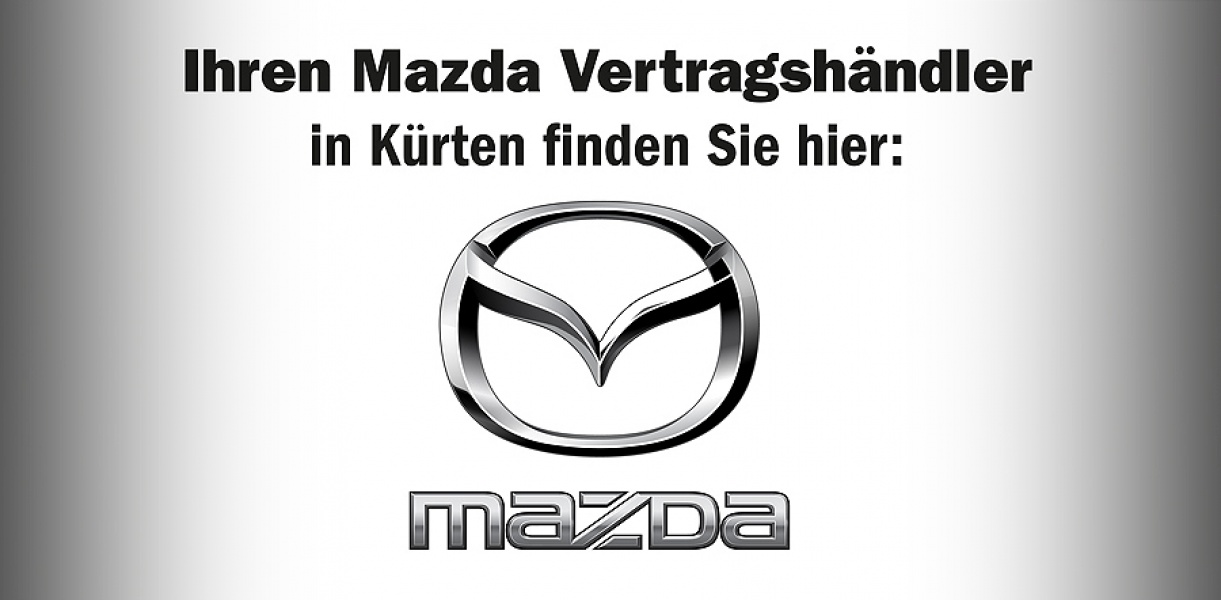 Plakat mit Hinweis auf Göksel als Mazda-Vertragshändler in Kürten